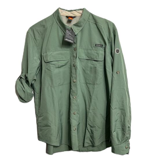Women's Eddie Bauer Long Sleeve Guide Shirt Sage Large NWT - Picture 1 of 7